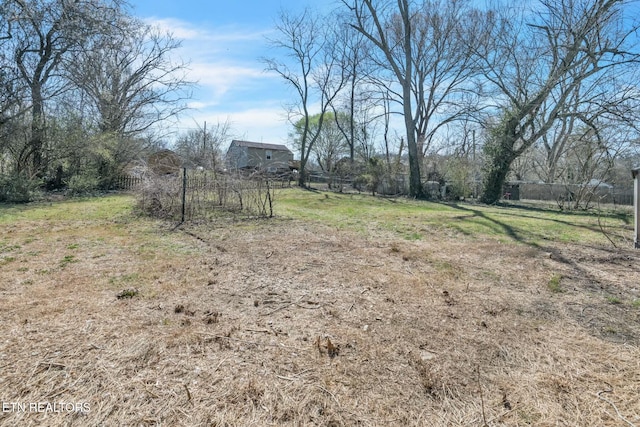 view of yard with fence