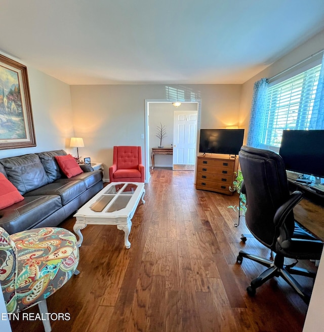 office area featuring wood finished floors