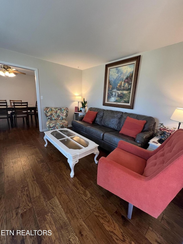 living room featuring hardwood / wood-style flooring