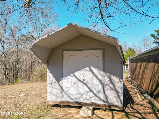 view of shed