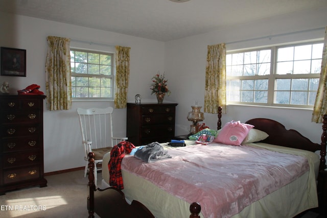 bedroom featuring baseboards and carpet floors