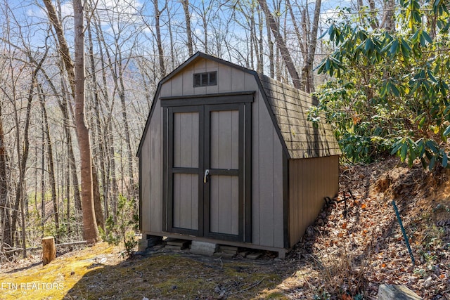 view of shed