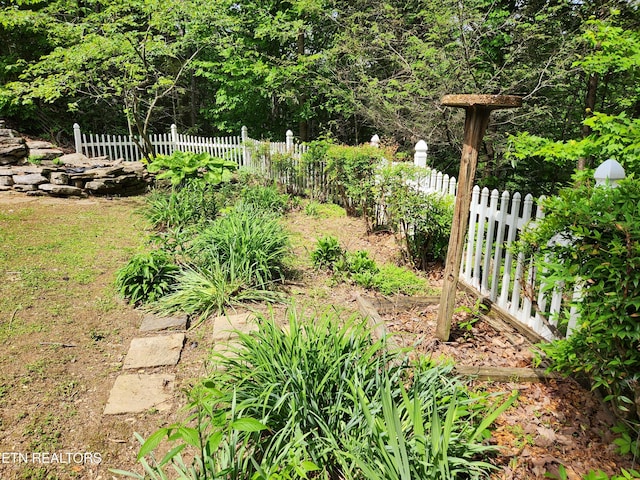 view of yard with fence