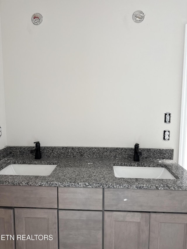 bathroom with double vanity and a sink