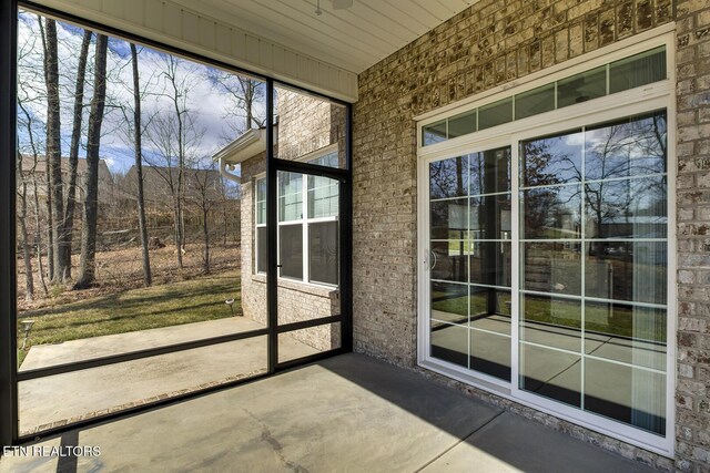 view of unfurnished sunroom