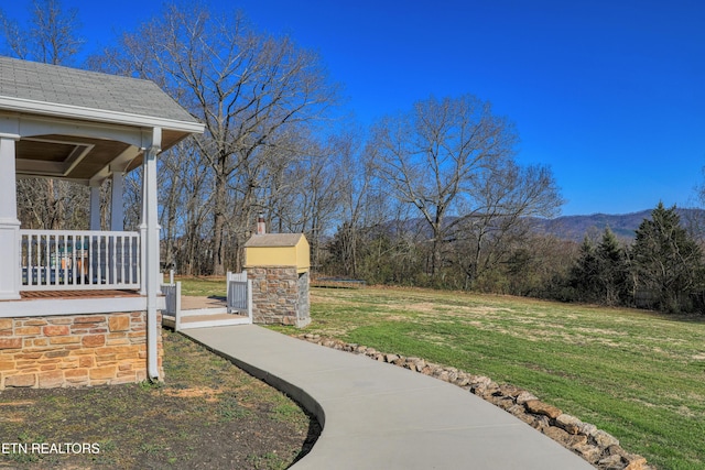 view of yard featuring a porch