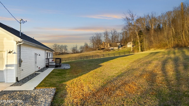 view of yard with fence