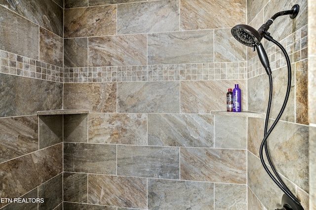 room details with a tile shower