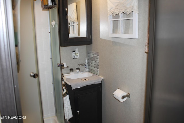 299 Harmony Way, Cosby, TN 37722 - bathroom with vanity and a shower