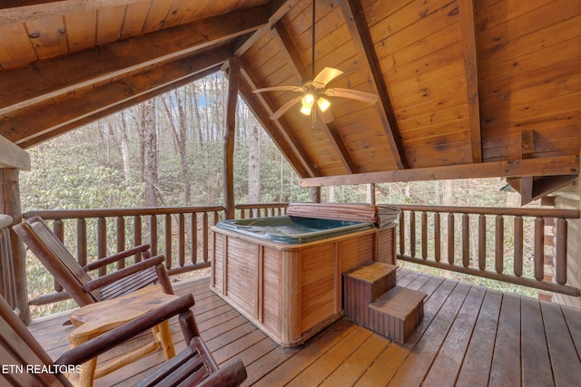 deck with ceiling fan