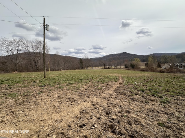 mountain view with a rural view