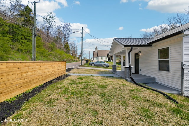 view of yard with fence