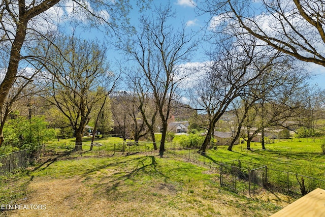 view of yard featuring fence