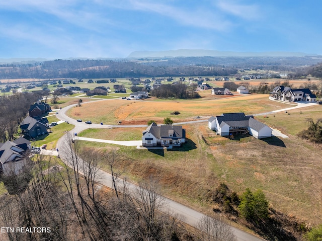 bird's eye view with a rural view