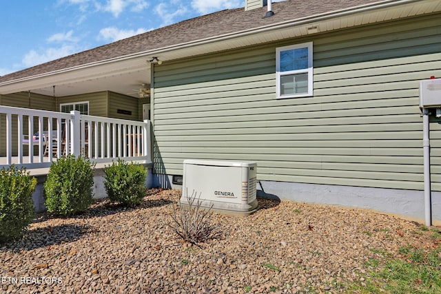 view of property exterior featuring a carport and roof with shingles