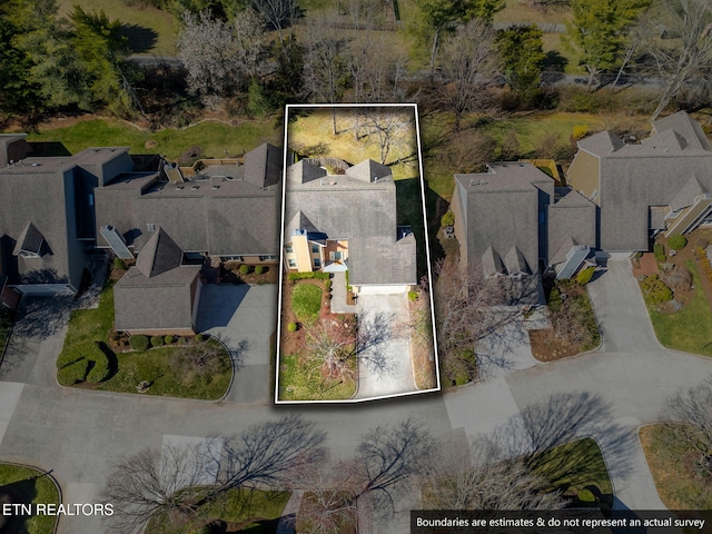 birds eye view of property featuring a residential view