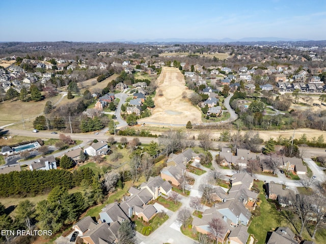 aerial view featuring a residential view