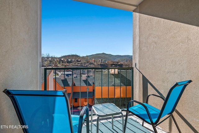 balcony with a mountain view