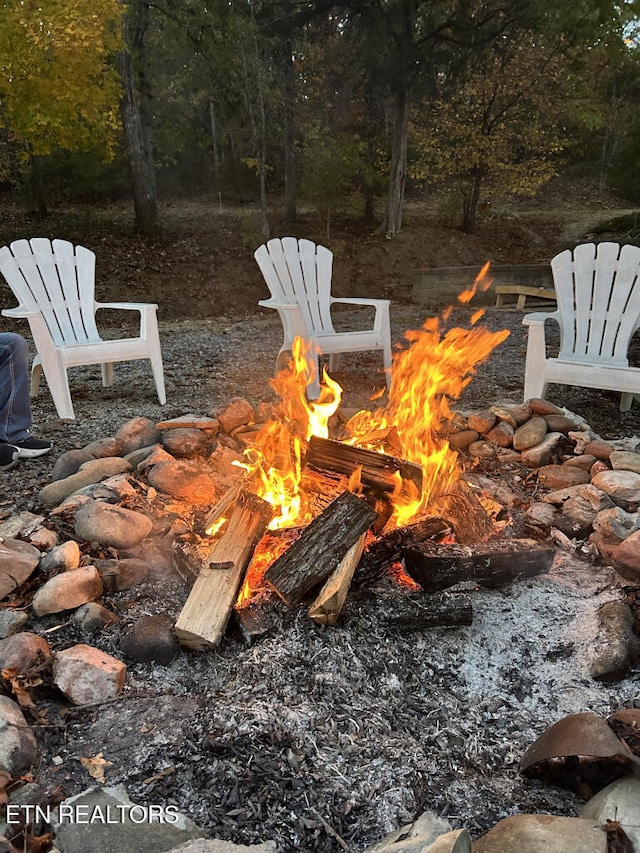 exterior space featuring a fire pit