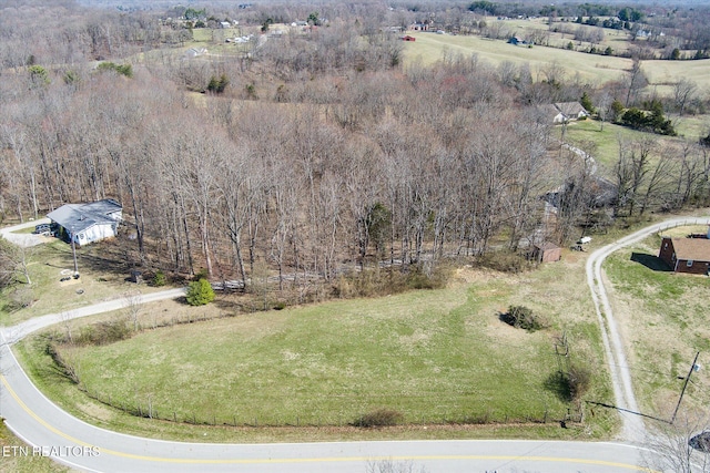 aerial view featuring a rural view