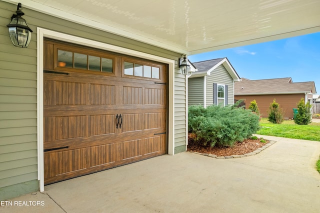 view of garage