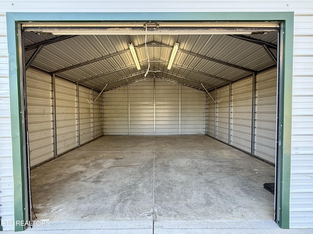 garage featuring metal wall