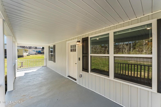 view of patio featuring covered porch