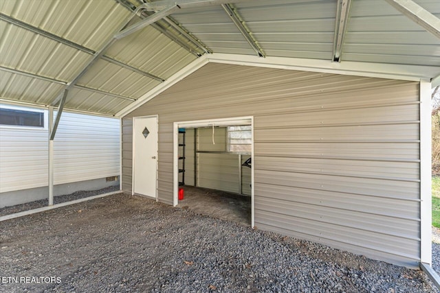 view of garage