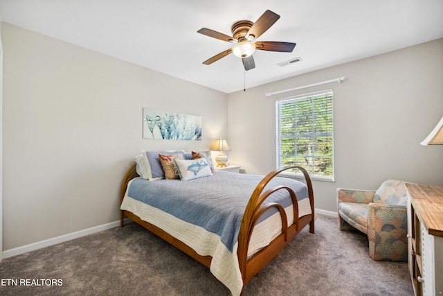 5633 Eagle Crest Ln, Knoxville, TN 37921 - carpeted bedroom featuring ceiling fan, baseboards, and visible vents
