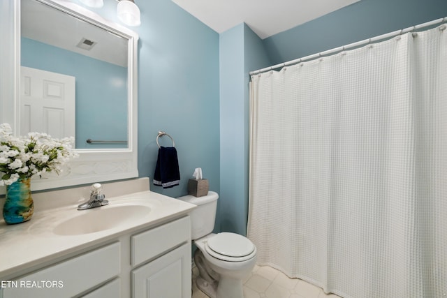 5633 Eagle Crest Ln, Knoxville, TN 37921 - full bath with tile patterned floors, vanity, visible vents, and toilet