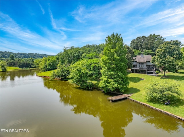 2092 Lakewood Dr, Loudon, TN 37774 - water view with a forest and a boat dock