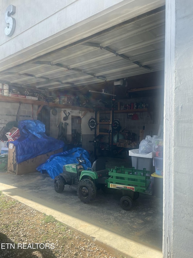 view of garage