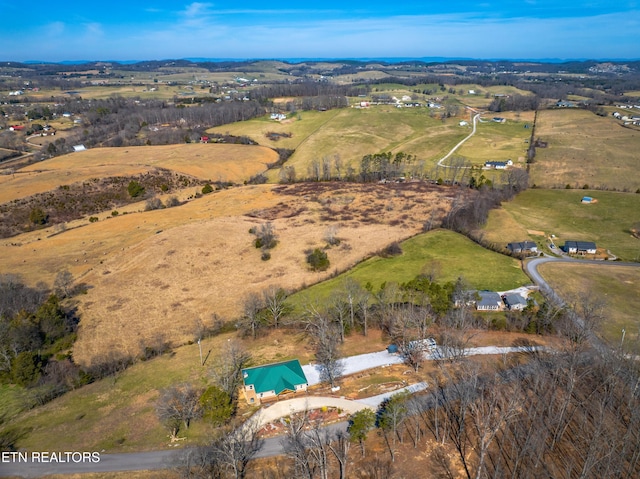 285 Redwood Dr, Dandridge, TN 37725 - aerial overview of property's location with rural landscape and a pool