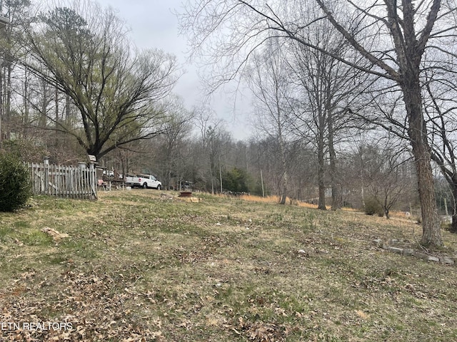 view of yard with fence