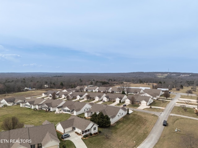 drone / aerial view with a residential view