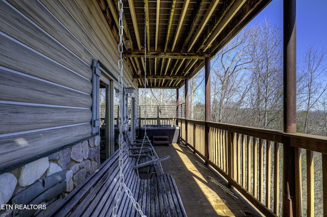 940 Stans Rd, Gatlinburg, TN 37738 - wooden deck featuring a hot tub