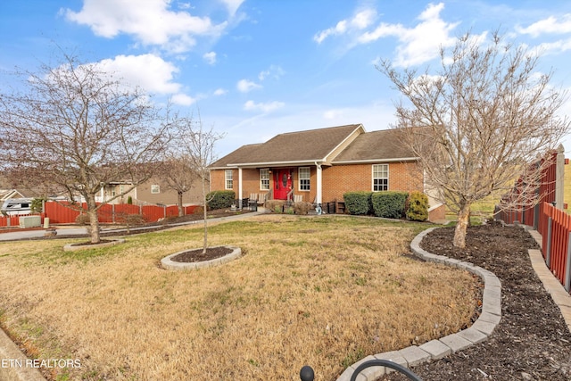 2125 Murphys Chapel Dr, Sevierville, TN 37876 - single story home with brick siding, a front yard, and fence