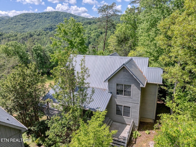 413 Settlers Rise Rd, Townsend, TN 37882 - view from above of property featuring a heavily wooded area and mountains