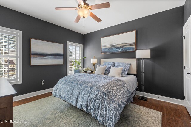 1022 Providence Grove Way, Knoxville, TN 37919 - bedroom with baseboards, a ceiling fan, and wood finished floors