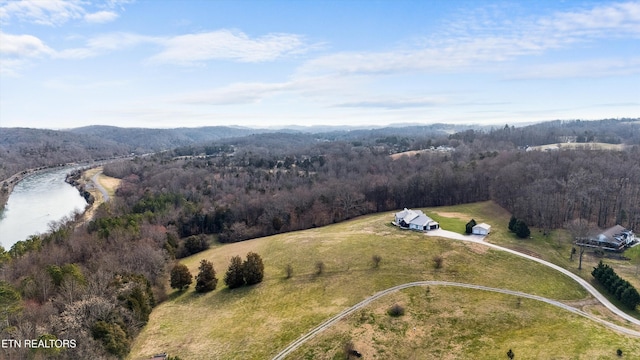 950 White Wing Rd, Lenoir City, TN 37771 - drone / aerial view with a water view and a wooded view