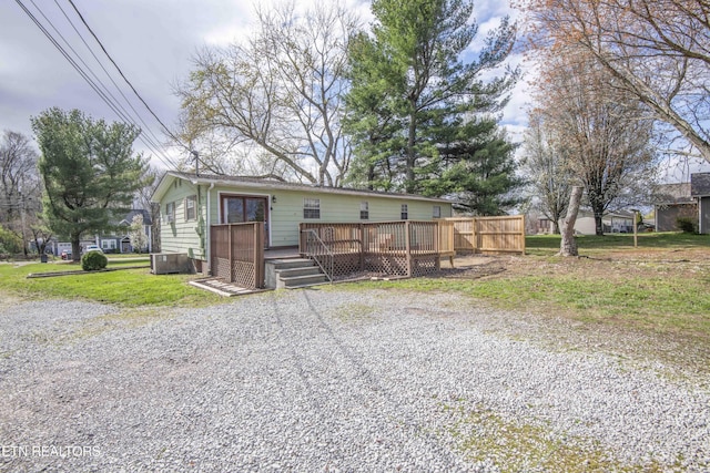 view of front of house featuring a deck