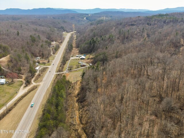 4662 Baker Hwy, Huntsville, TN 37756 - drone / aerial view with a forest view and a mountain view