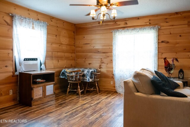4662 Baker Hwy, Huntsville, TN 37756 - interior space with wood walls, ceiling fan, and wood finished floors