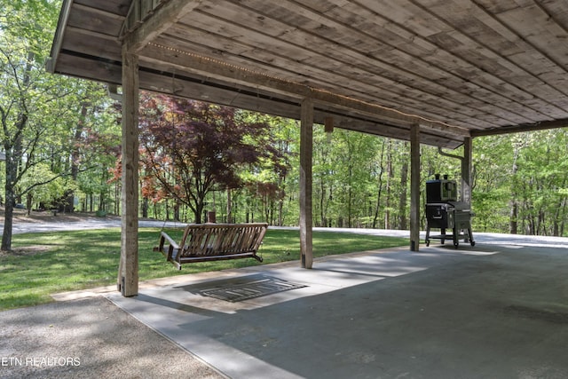 view of property's community with a yard