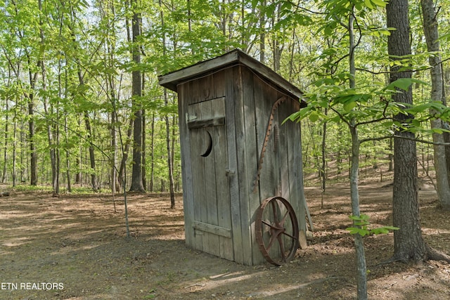 view of shed