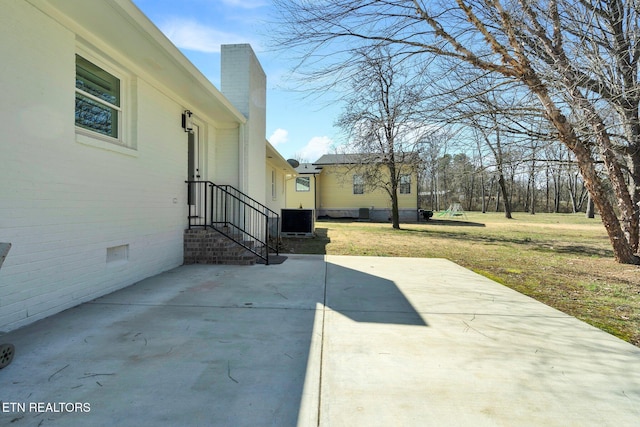 view of patio / terrace featuring central AC unit