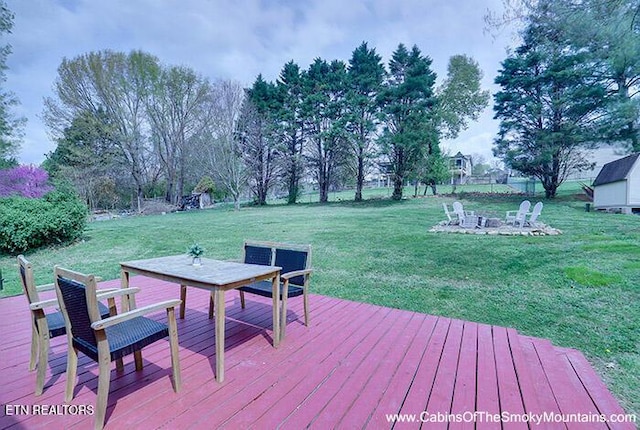 2218 Red Bank Cir, Sevierville, TN 37862 - wooden deck with a yard
