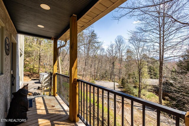 1027 N Highland Dr, Gatlinburg, TN 37738 - deck with a forest view