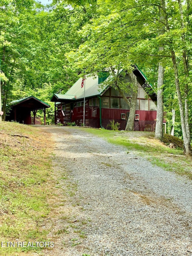 1796 Blue Ridge Rd, Sevierville, TN 37876 - view of front of property with driveway and a detached carport