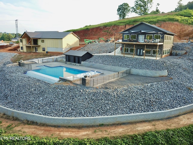 179 Lakeshore Bay Dr, Jefferson City, TN 37760 - view of swimming pool featuring a deck, a fenced in pool, a patio, and fence